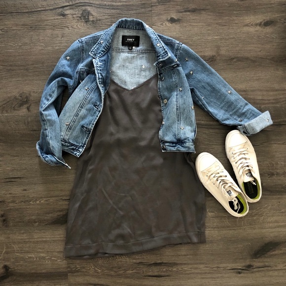 Dresses & Skirts - 🦋 3 for $20 🦋 Olive Green Satin Slip Dress